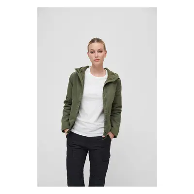 Women's windbreaker with front zipper olive