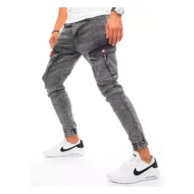 Férfi slim fit katonai jogger farmernadrág világoszürke színben Dstreet