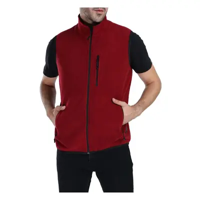 79233 Dewberry Ghsy Multi-Pocket Fleece Mens Vest-BORDEAUX