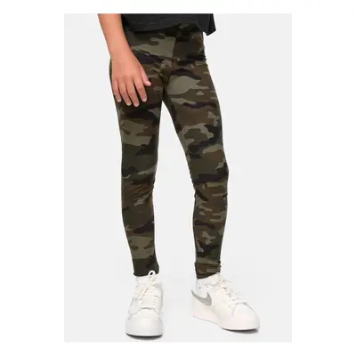 Girls' camouflage leggings, wooden camouflage