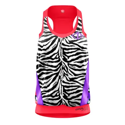 Women's Tank Top Crazy Idea Top Break Black/Zebra