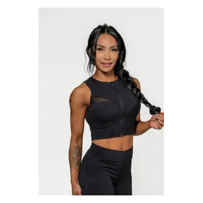 NEBBIA Women's crop top with high support INTENSE Mesh Gold/gold