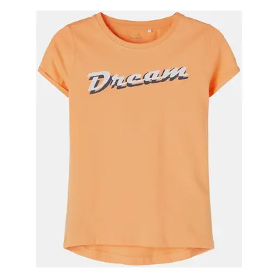 Orange girly T-shirt with print name it Vix - unisex