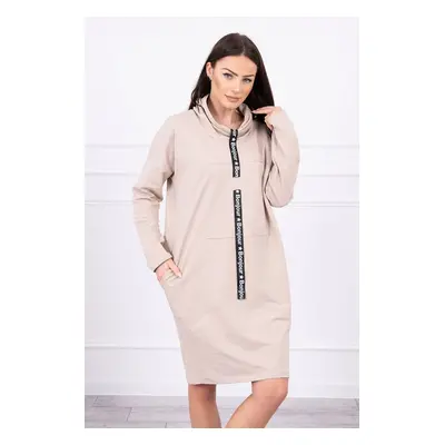 Tie dress light beige