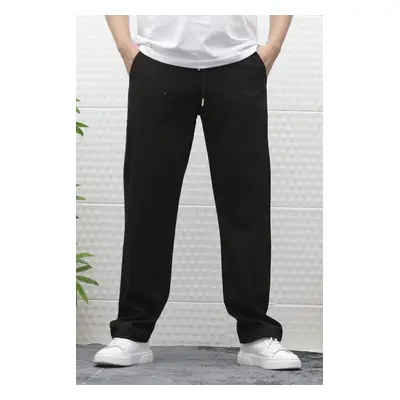 50373 Dewberry Elastic Waist Mens Trousers-BLACK