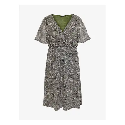 Khaki Ladies Patterned Dress ONLY CARMAKOMA Inessa - Women