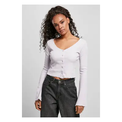 Women's sweater with cropped rib soft lilac