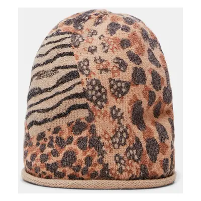 Desigual Animal Patch Gorro Brown Leopard Spot Beat - Ladies