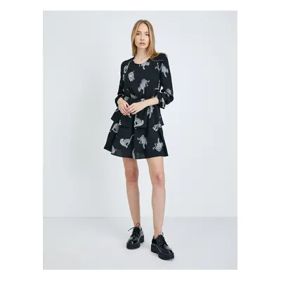 Black patterned dress ONLY Tenna - Women