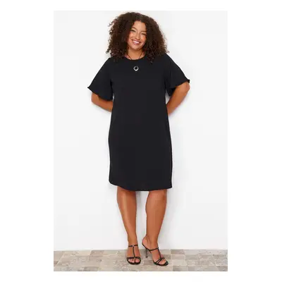 Trendyol Curve Black Aerobin Woven Plus Size Dress