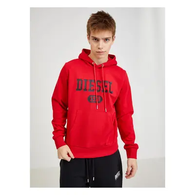 Red Mens Hoodie Diesel - Men