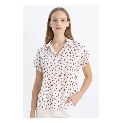 DEFACTO Cool Pineapple Patterned Short Sleeve Shirt