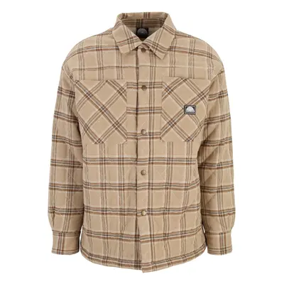 Men's flannel shirt jacket beige