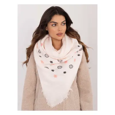 Light pink women's scarf with fringe