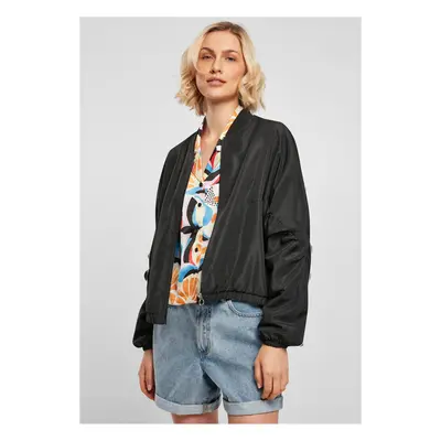 Women's Recycled Batwing Bomber Jacket Black