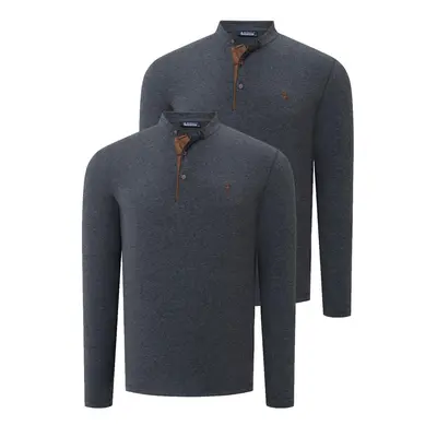 DOUBLE SET V4009 DEWBERRY MEN'S SWEATSHIRT-ANTHRACITE-ANTHRACITE