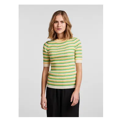 Women's Green and Yellow Striped Light Sweater Pieces Crista - Women