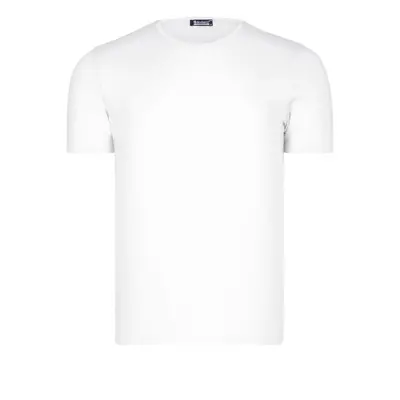 T8569 DEWBERRY BIKE COLLAR MEN'S T-SHIRT-PLAIN WHITE