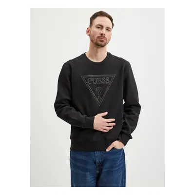 Black Mens Sweatshirt Guess Vil - Men