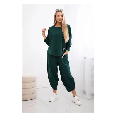 Set Punto Milano winter sweatshirt + trousers dark green