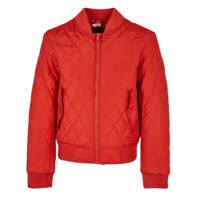 Girls' Diamond Quilt Nylon Jacket Huge Red