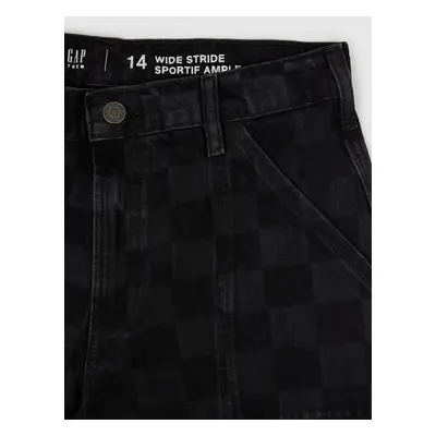 GAP Teen Jeans Wide Stride Checkerboard - Girls