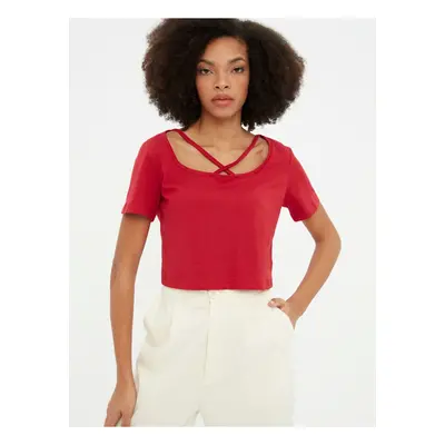 Red Women's Cropped T-Shirt Trendyol - Women