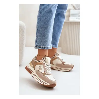 Women's platform sneakers beige Debizia