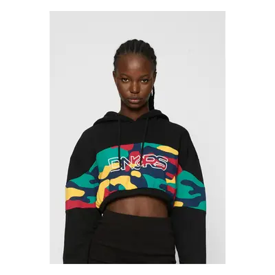 Women's crop sweatshirt HideMe black/colorful