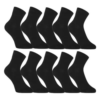 10PACK Styx ankle bamboo black socks