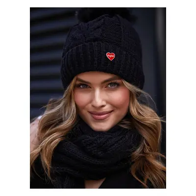 Black winter set with scarf