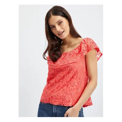 Orsay Pink Ladies Lace Blouse - Women