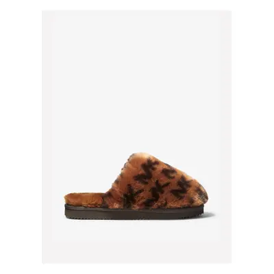 Brown Women's Patterned Slippers Michael Kors Janis - Women