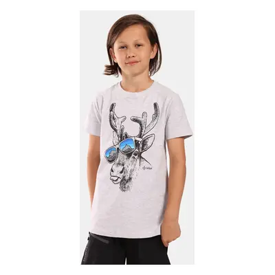 Boys' cotton T-shirt Kilpi SALO-JB White