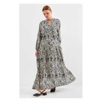 Bigdart Authentic Patterned Dress - Z. Black