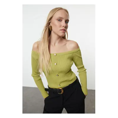 Trendyol Green Carmen Collar Knitwear Cardigan