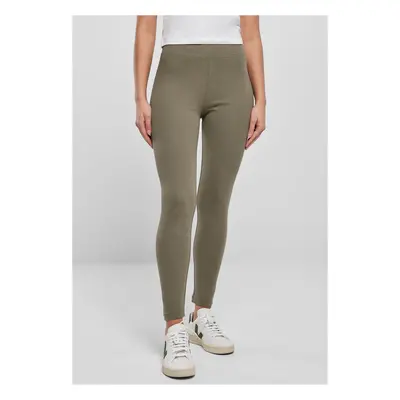 Women's High-Waisted Jersey Leggings - Olive