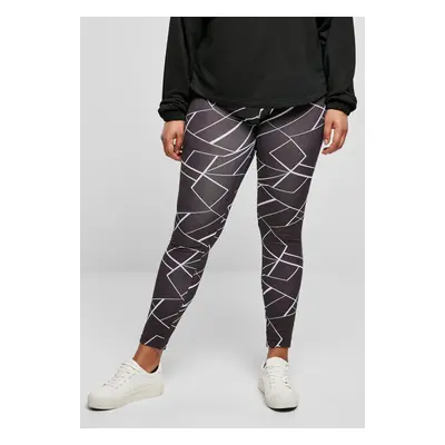 Women's AOP Geometric Black Leggings