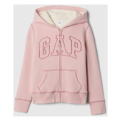 GAP Children's sherpa sweatshirt with logo - Girls