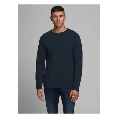 Dark blue mens basic sweater Jack & Jones Ehill - Men