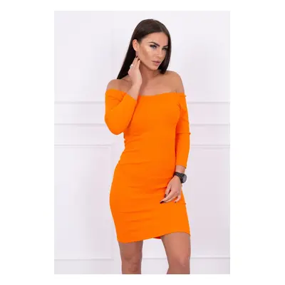 Fitted dress - ribbed orange