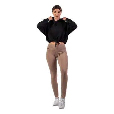 Women's Nebbia Organic Cotton Ribbed High Waist Leggings brown