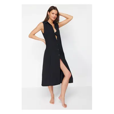 Trendyol Black Midi Woven Beach Dress