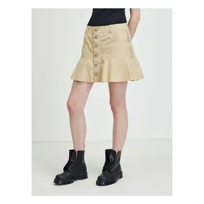 Beige women's short skirt Diesel Beth - Women