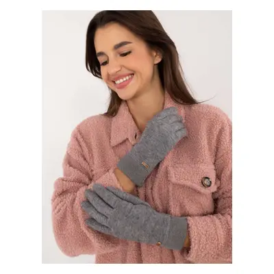 Grey women's smartphone gloves