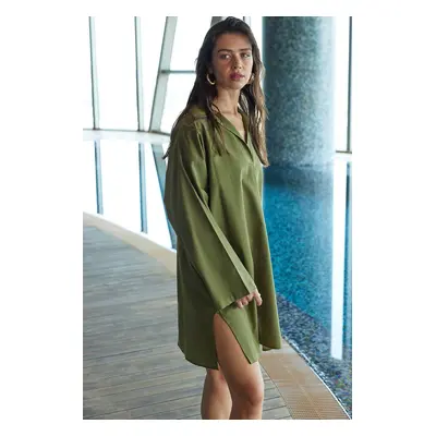 Trendyol Khaki Mini Woven Beach Dress