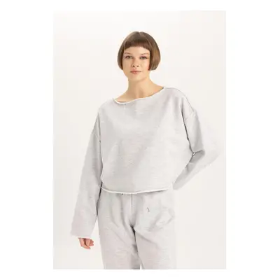 DEFACTO Fall In Love Crew Neck Long Sleeve Casual Pajama Top