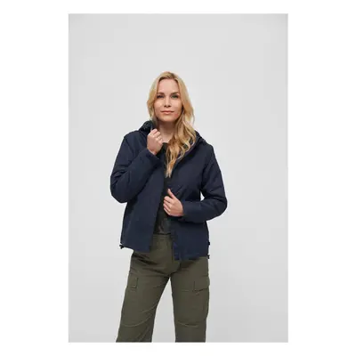 Women's windbreaker with navy front zipper