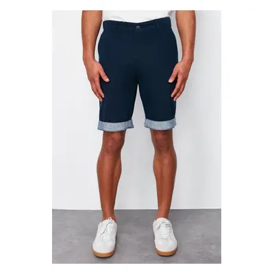 Trendyol Navy Regular Fit Double Leg Gabardine Shorts