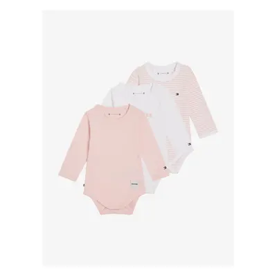 Set of three girls' bodysuits in white and pink Tommy Hilfiger - Girls